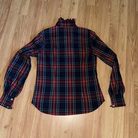 CK Bradley Devon Ruffle Plaid Blouse Size XS - Picture 5 of 5